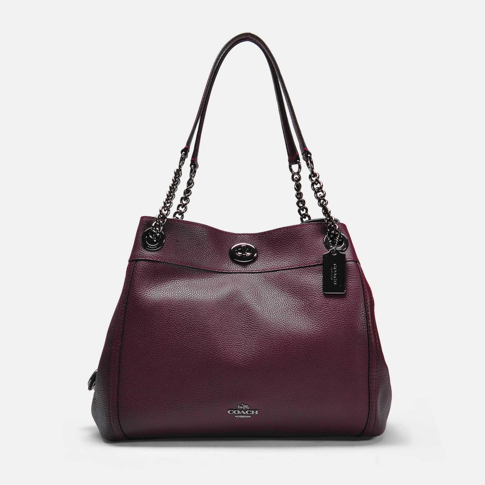Coach Edie Oxblood Leather bag gunmetal hardware